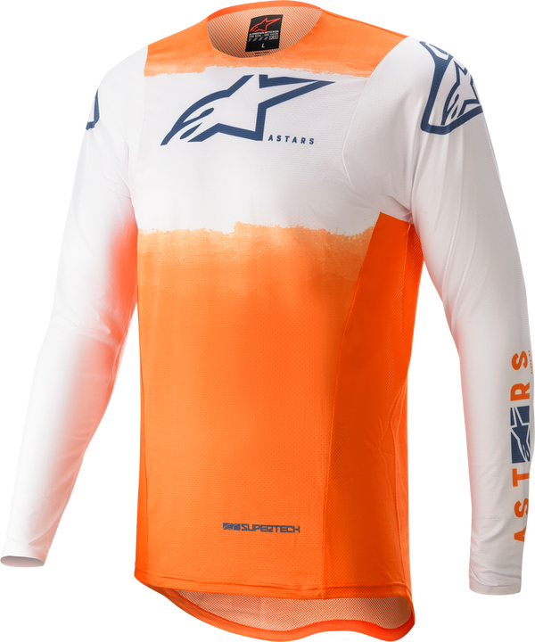 ALPINESTARS 骑行衣 Supertech Jersey White/Orange/Dark Blue SUPERTECH