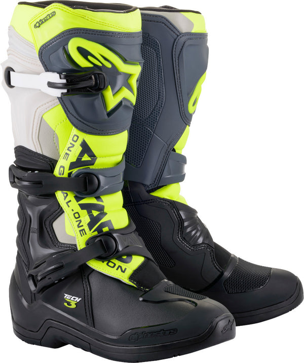 Alpinestars Tech 3 骑行靴 Tech 3 Motocross Boots Black/Grey/Yellow