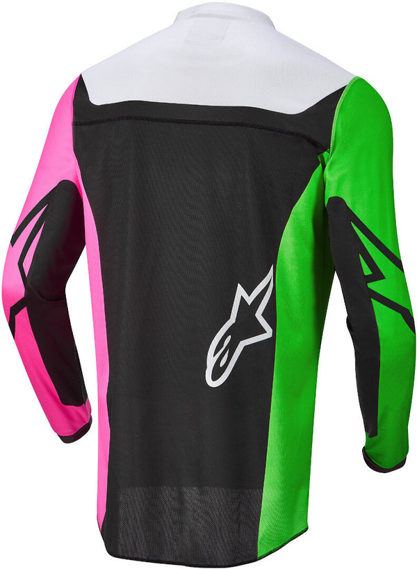 ALPINESTARS 骑行衣 Youth Racer Jersey Youth Black/Neon Green/Fluorescent Pink RACER