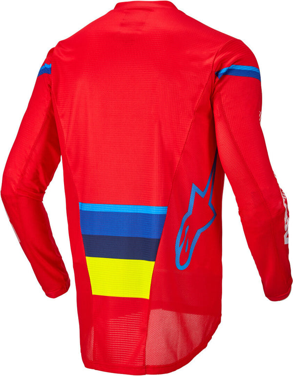 ALPINESTARS 骑行衣 Techstar Jersey TECHSTAR Bright Red/Fluorescent Yellow/Blue