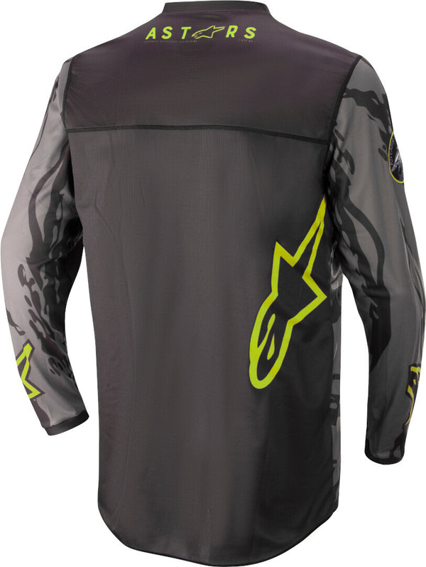 ALPINESTARS 骑行衣 Youth Racer Jersey Youth Black/Grey Camo/Fluorescent Yellow RACER