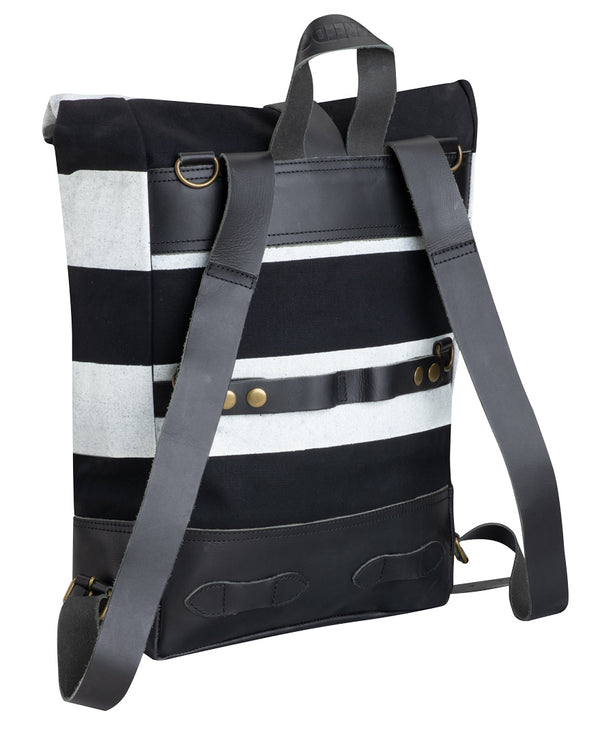 HolyFreedom Roll-Top Striped Backpack