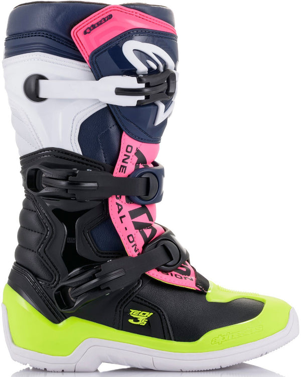 ALPINESTARS 骑行靴 Tech 3S Boots Youth Black/Dark Blue/Fluorescent Pink TECH 3