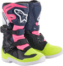 ALPINESTARS 骑行靴 Tech 3S Boots Youth Black/Dark Blue/Fluorescent Pink TECH 3