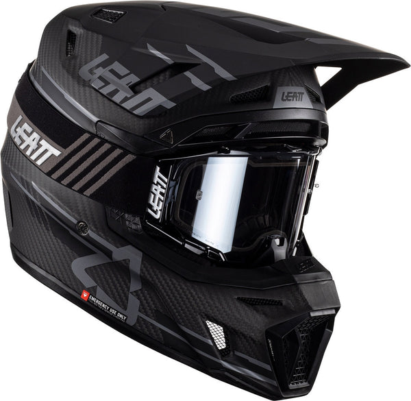 LEATT 头盔 9.5 Carbon Stealth Motocross Helmet with Goggles