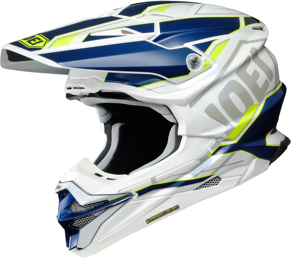 Shoei VFX-WR Allegiant Motocross MX Helmet White/Yellow/Blue