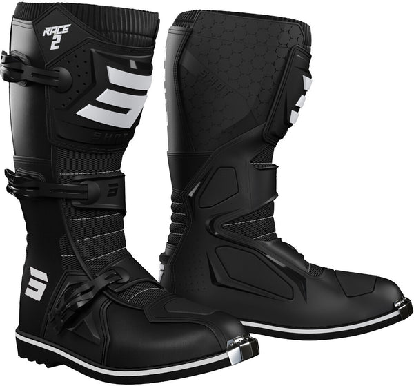 Shot Race 2 Kids Motocross Boots Black/White