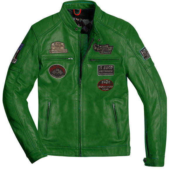 HolyFreedom Zero Evolution Motorcycle Leather Jacket Green